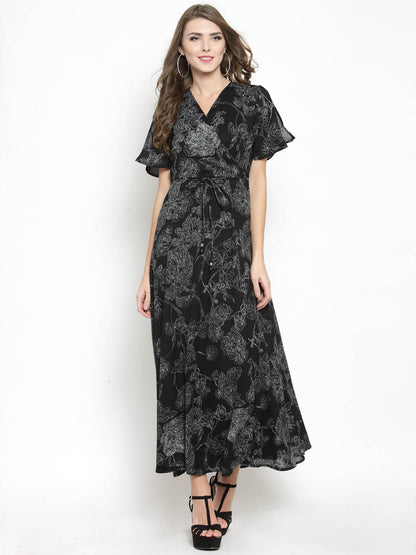 Wrap front Maxi dress