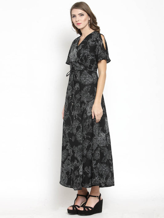 Wrap front Maxi dress