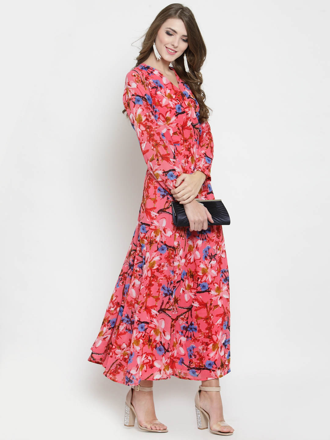 Wrap front Maxi dress