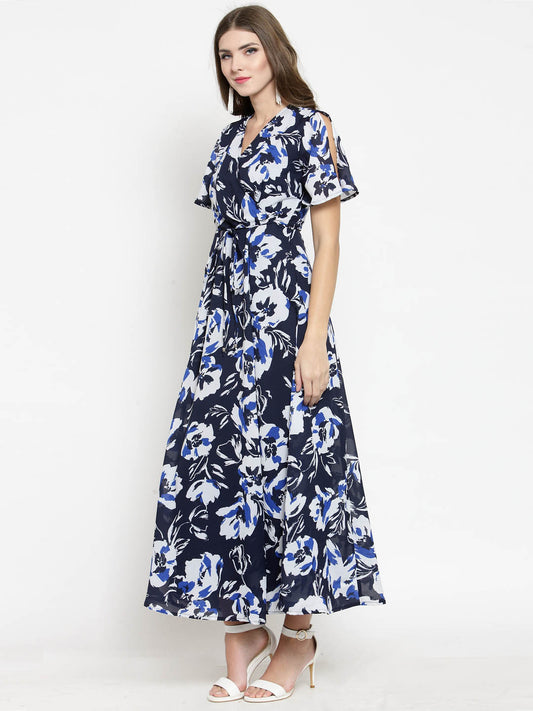 Wrap front Maxi dress