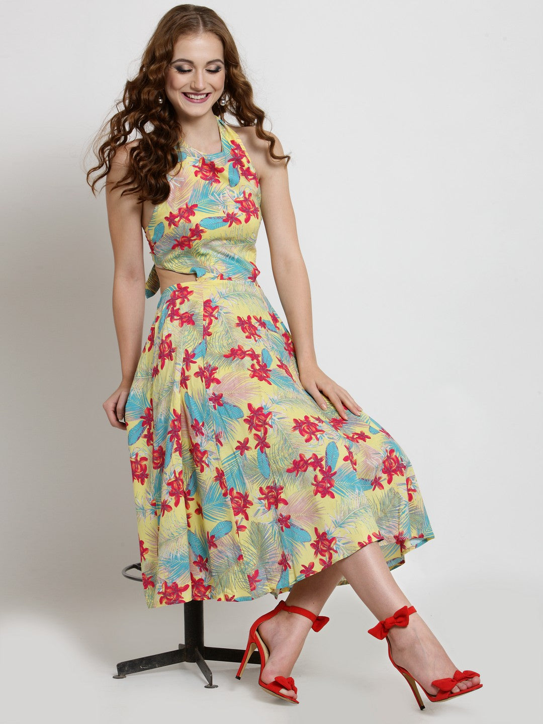 Floral halter neck Dress