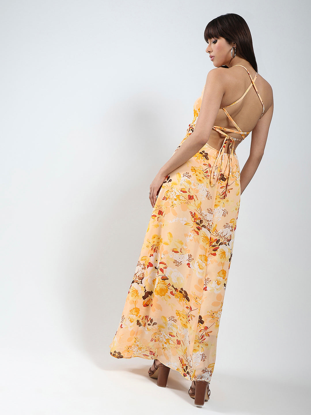 Sera Yellow Floral  Dress