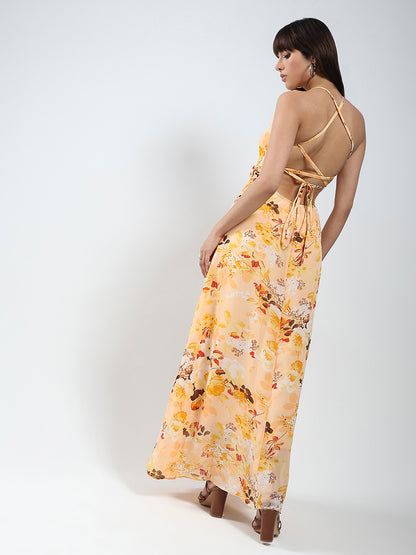 Sera Yellow Floral  Dress