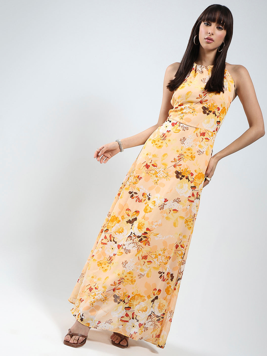 Sera Yellow Floral  Dress