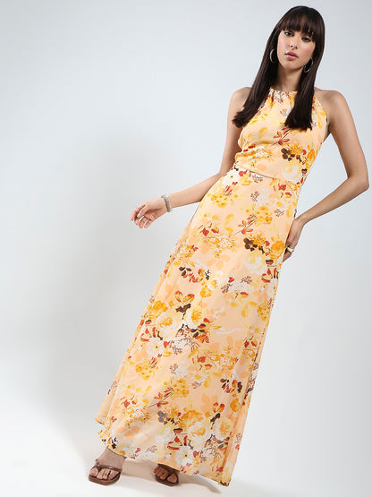 Sera Yellow Floral  Dress