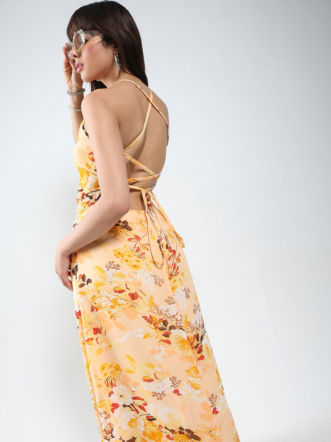 Sera Yellow Floral  Dress