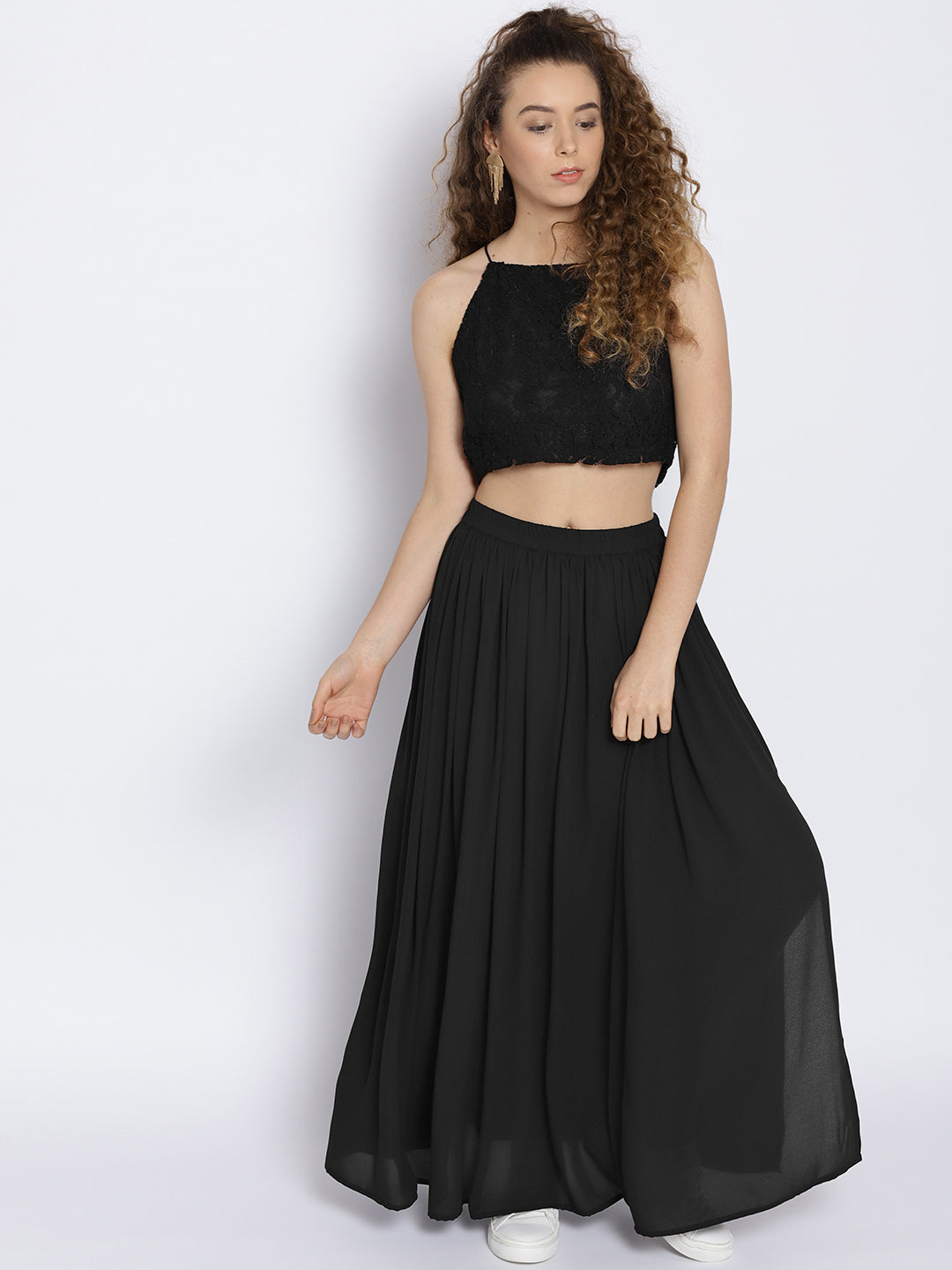 Tie up two pc dress set