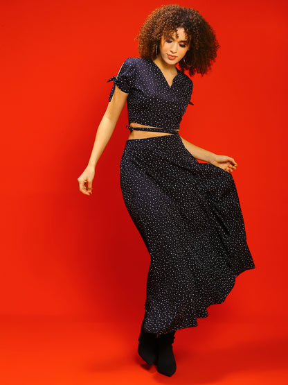 Black Polka Print Co-Set
