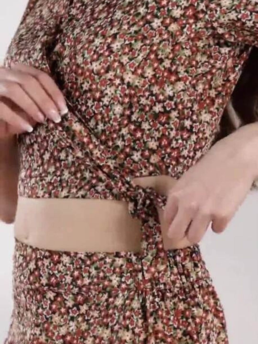 Women BrownM & White Printed Co-ordinate Set