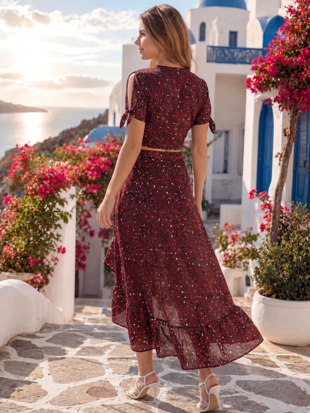 Crepe Wrap Printed Cord-Set
