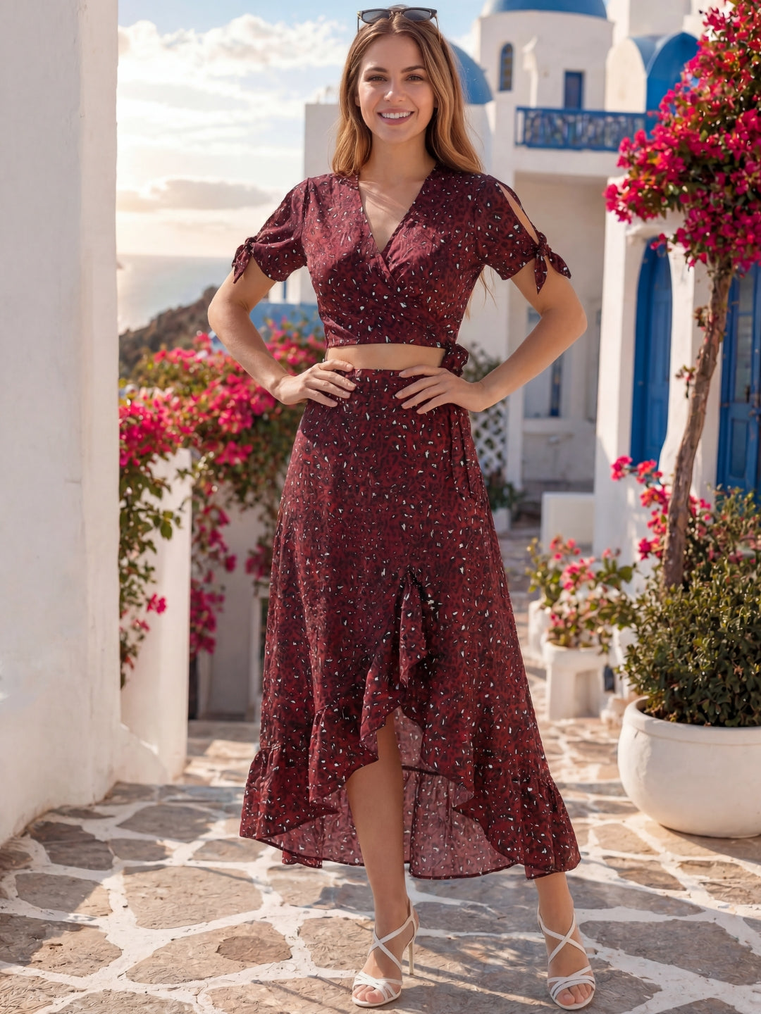 Crepe Wrap Printed Cord-Set
