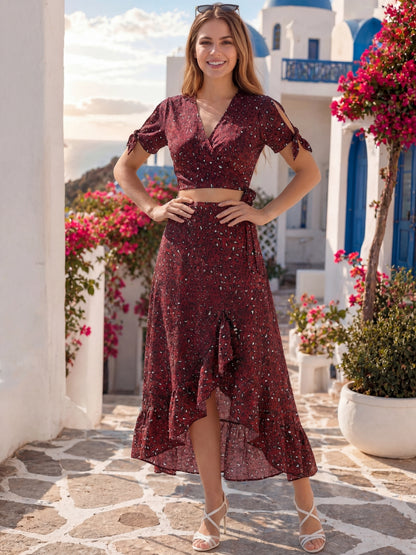 Crepe Wrap Printed Cord-Set