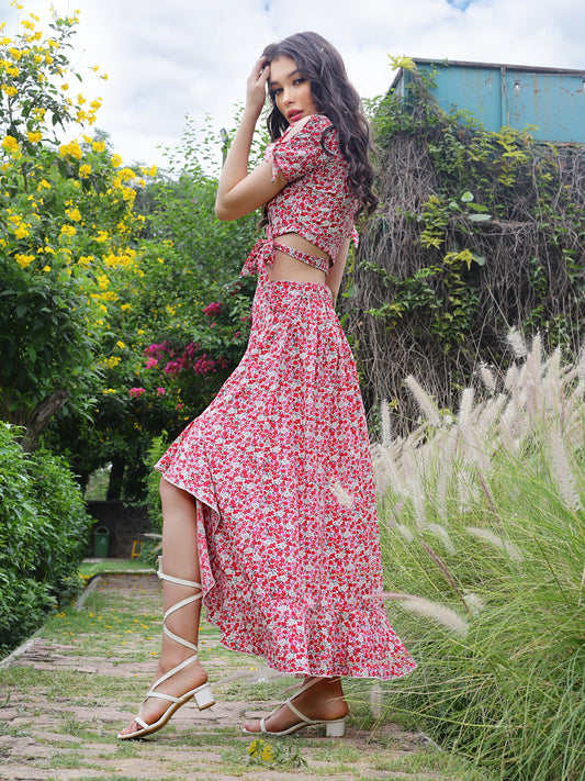 Fuschsia Floral Long cord