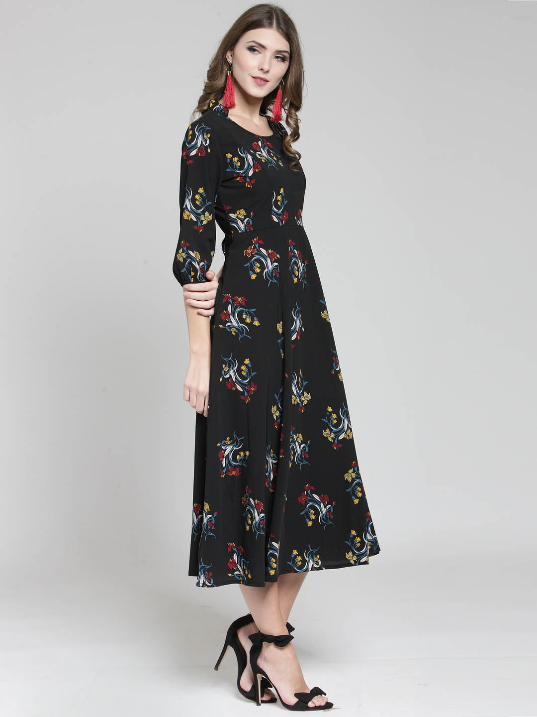 Front Slit fit & flare dress