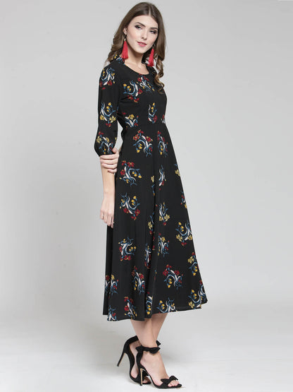 Front Slit fit & flare dress
