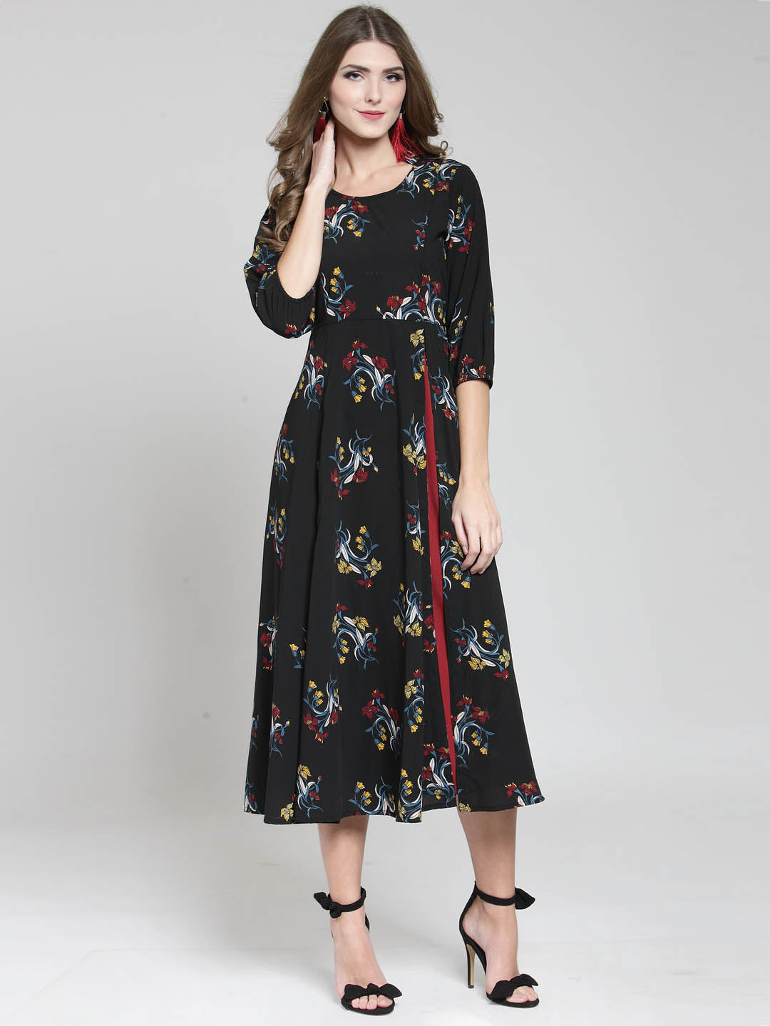 Front Slit fit & flare dress