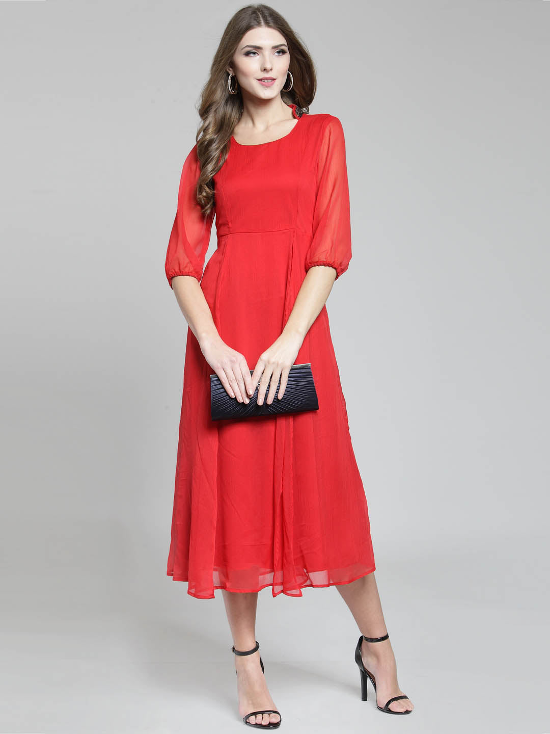 Front Slit fit & flare dress