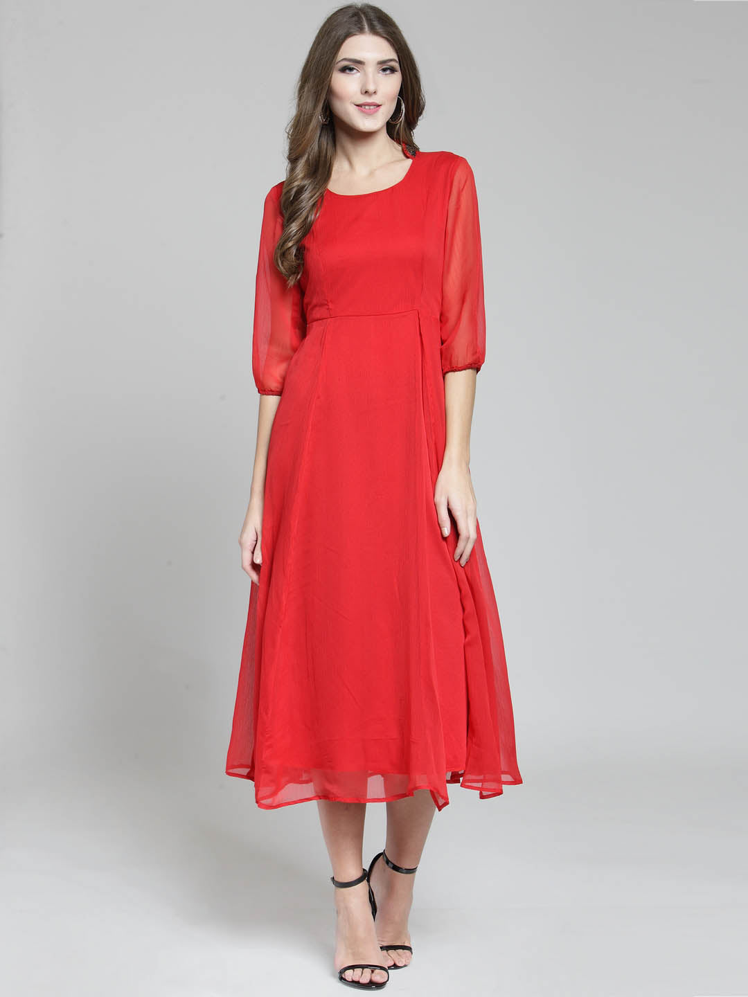 Front Slit fit & flare dress