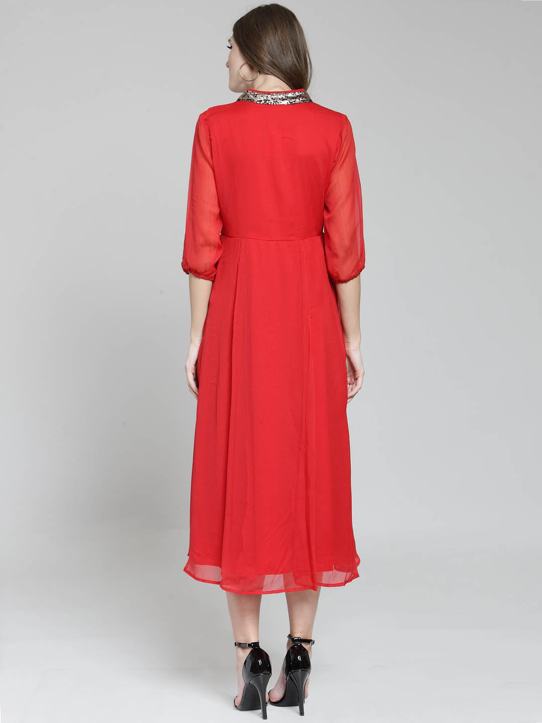 Front Slit fit & flare dress