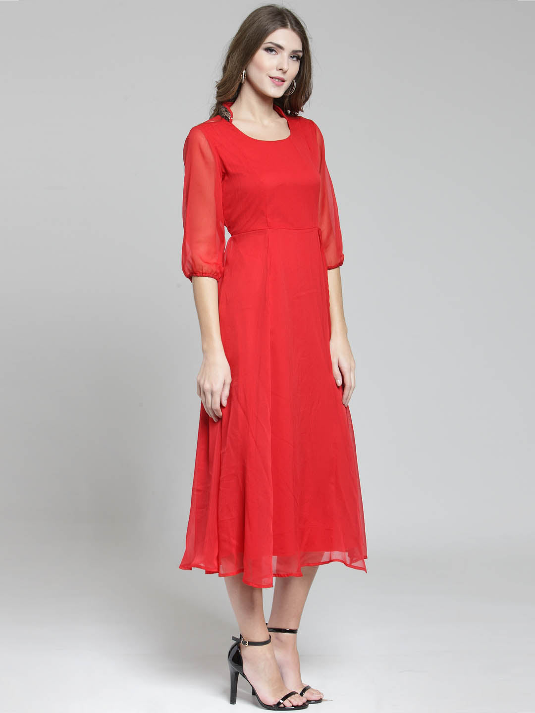Front Slit fit & flare dress