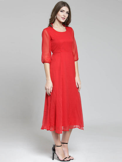 Front Slit fit & flare dress