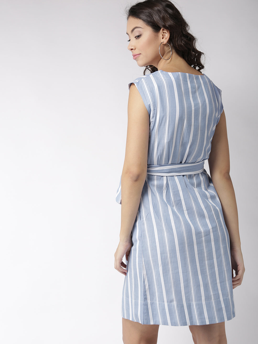 Striped front button dress