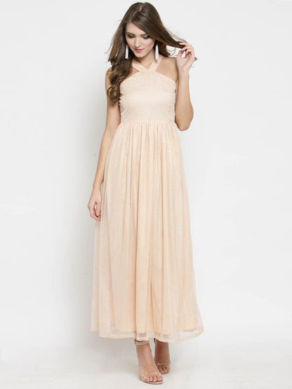 Long Pleated Maxi Dress