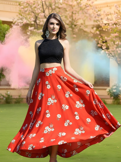 Stylish Red Floral Holi Cord-Set