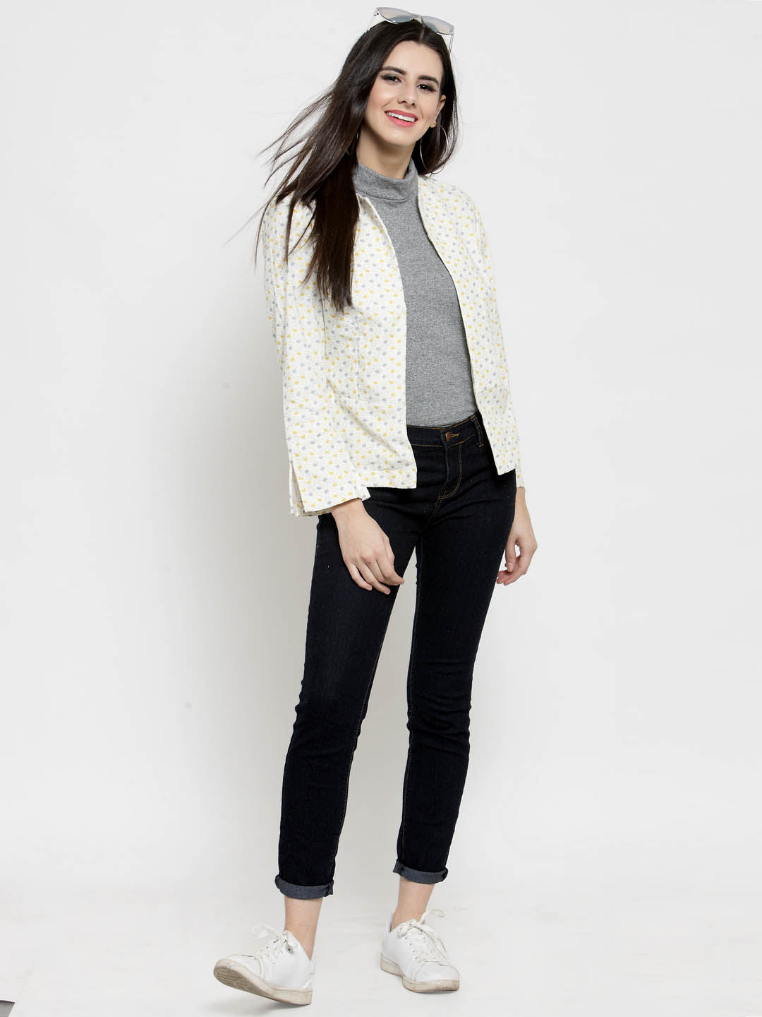 Floral front open Blazer