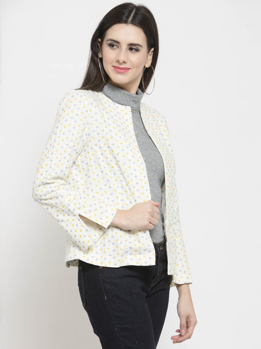 Floral front open Blazer
