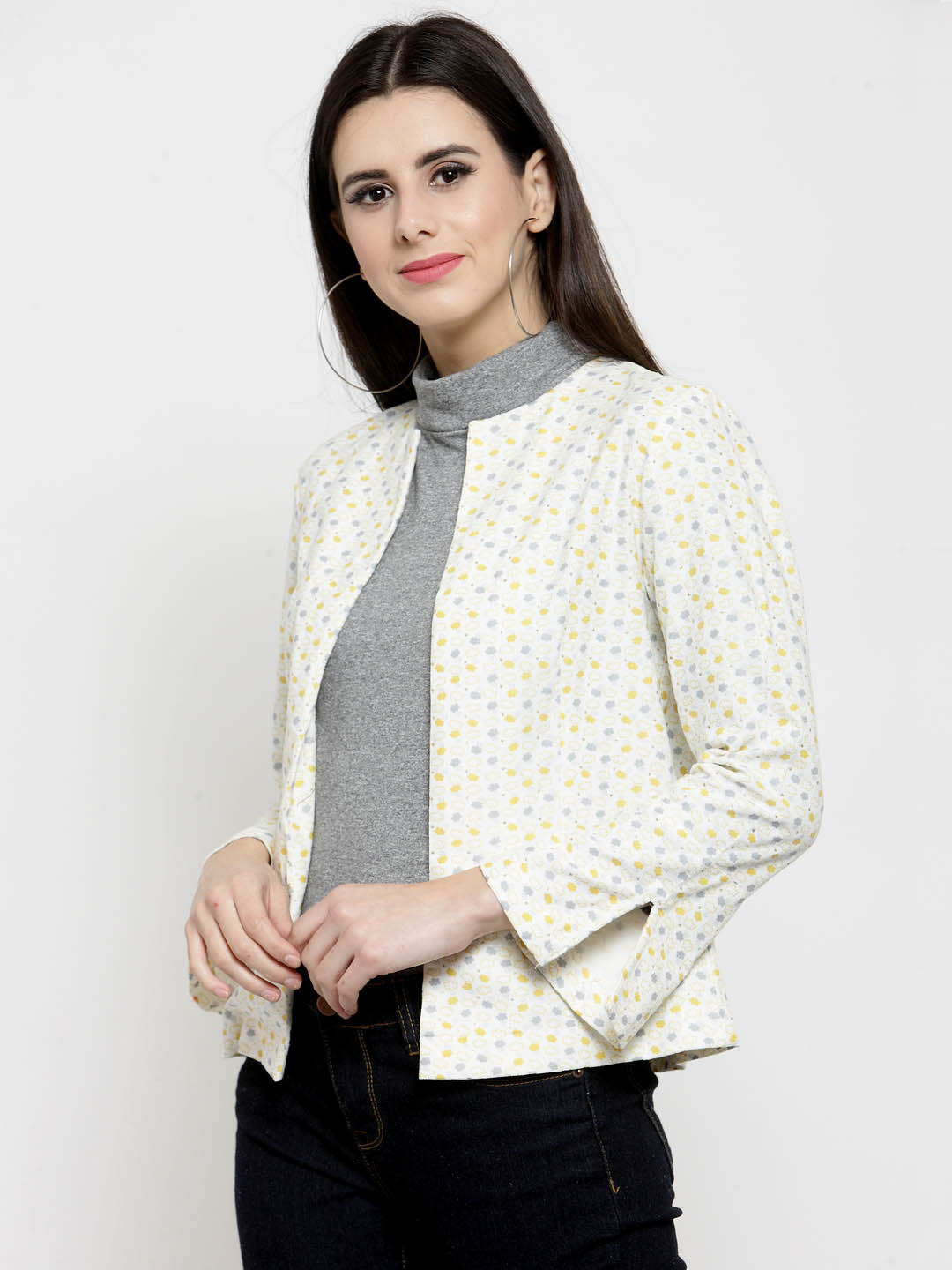 Floral front open Blazer