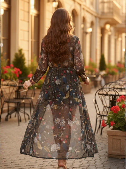 Sera Women Printed Longline Tie-Up Shrug