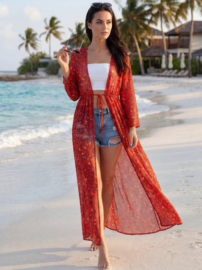 Chiffon Printed Tie-Up Shrug