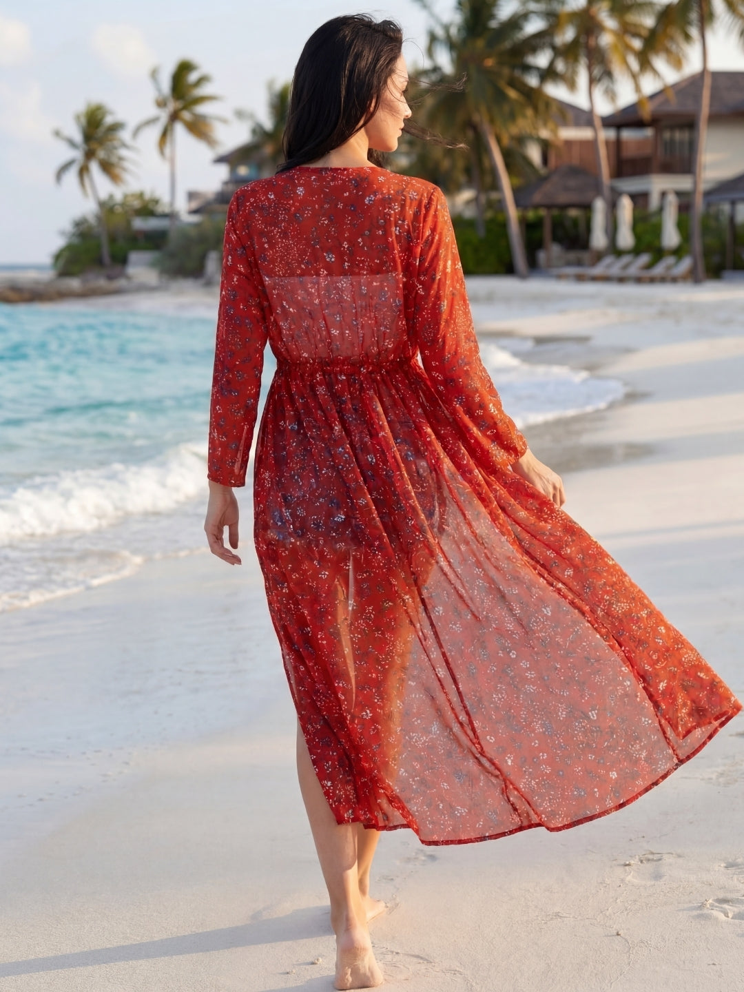 Chiffon Printed Tie-Up Shrug