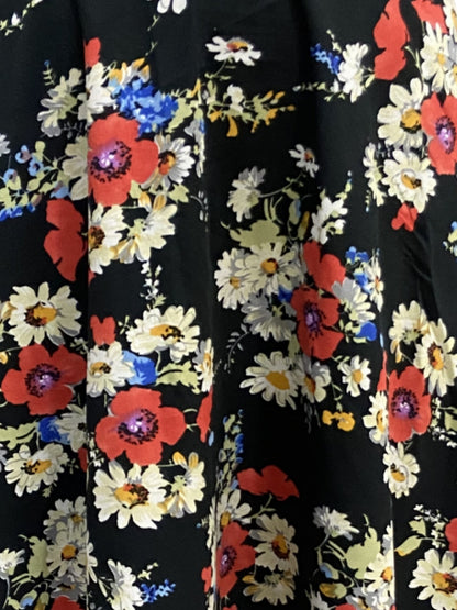 Crepe Floral Skater Mini Skirt
