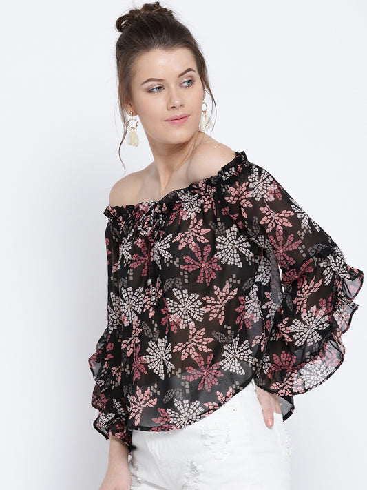Offshoulder Ruffle sleeve  top