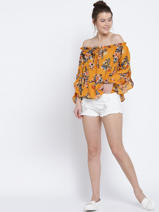 Offshoulder Ruffle sleeve  top