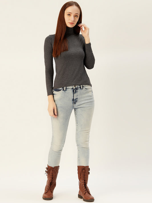 High Neck Strechable Top