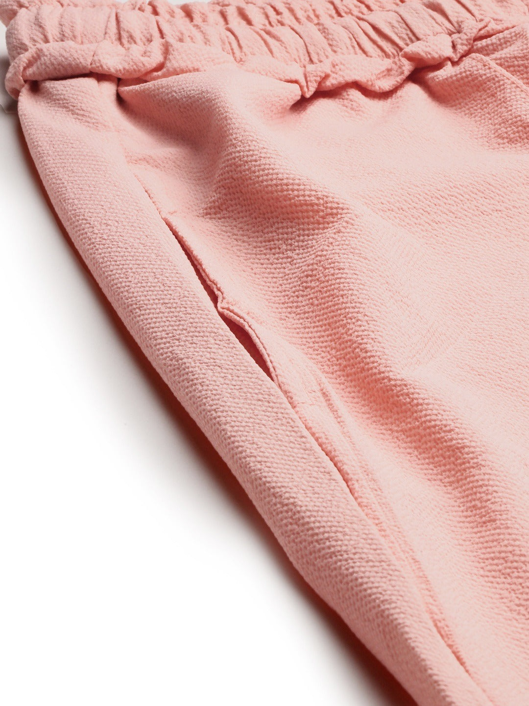 Pink Tapered Fit Solid Peg Trousers
