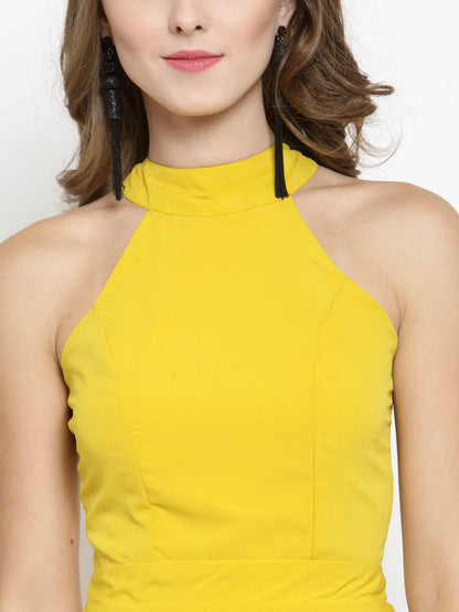 Pleated mini backless dress