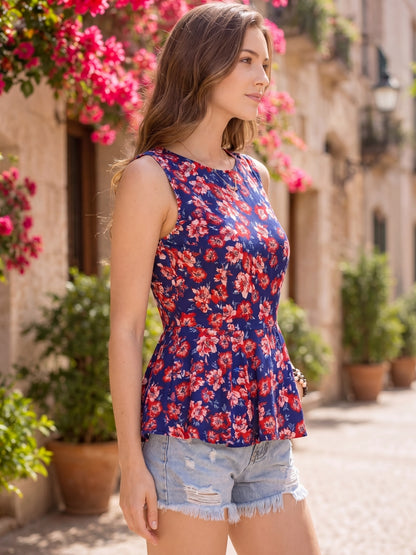 Viscose printed Peplum Top