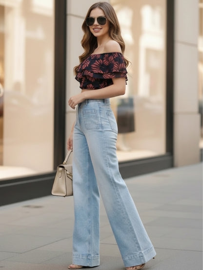 Women Floral Printed Off-Shoulder Top