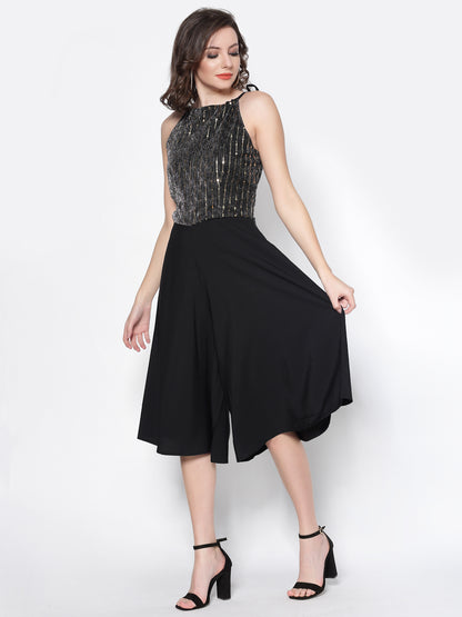 Party Wear Jumpsuit With Tie Up