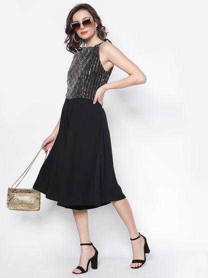 Party Wear Jumpsuit With Tie Up
