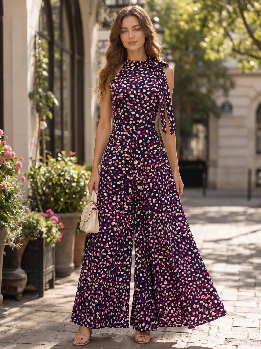 Satin printed Jumpsuit