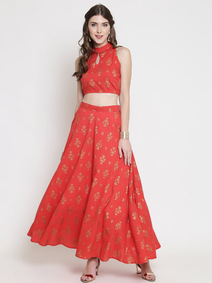 Golden printed two pc set