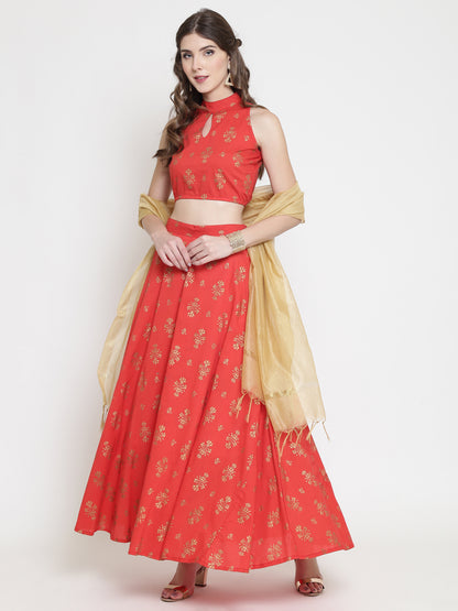 Golden printed two pc set