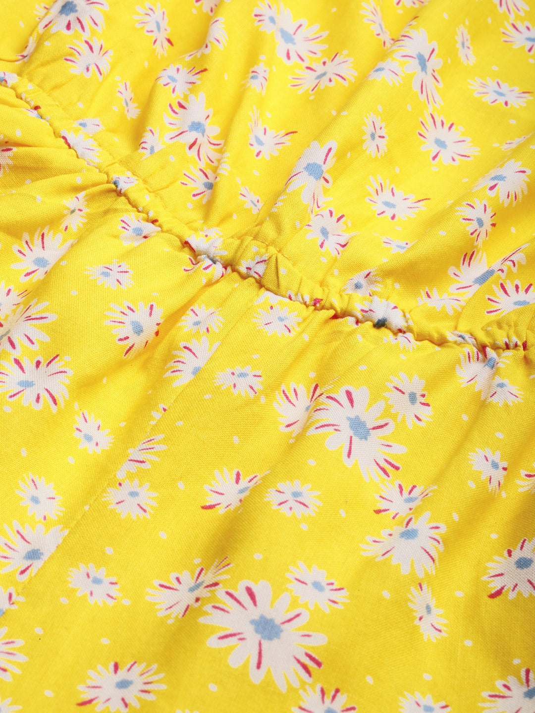 Yellow & White Printed Off Shoulder Playsuit
