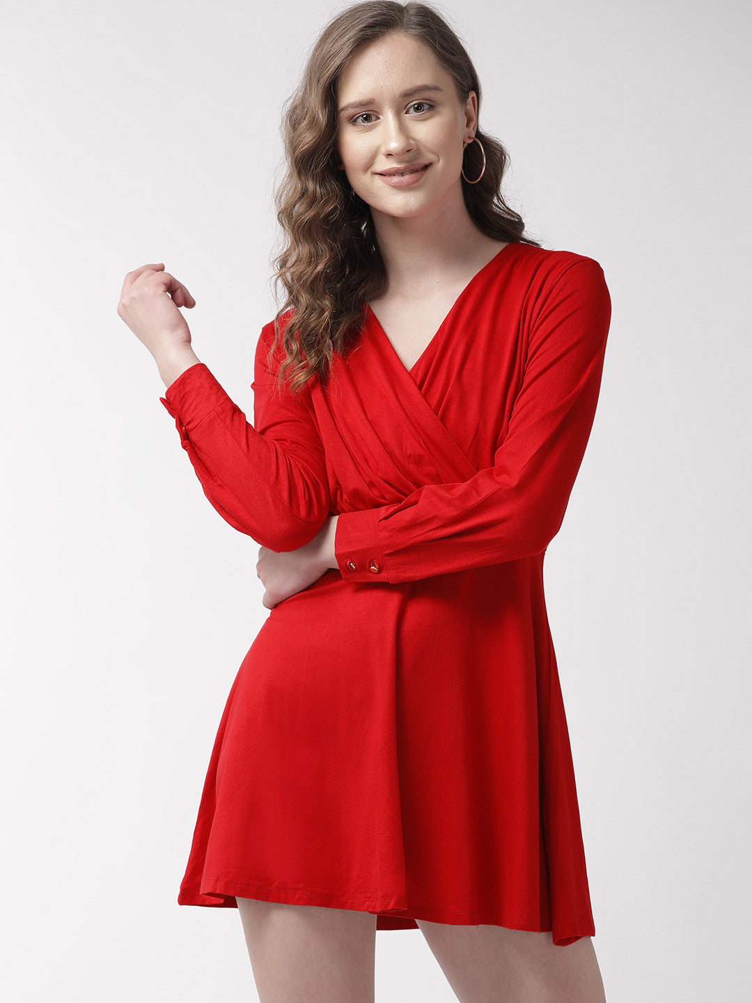 Overlap front skater dress