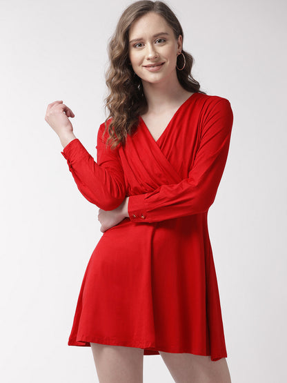 Overlap front skater dress